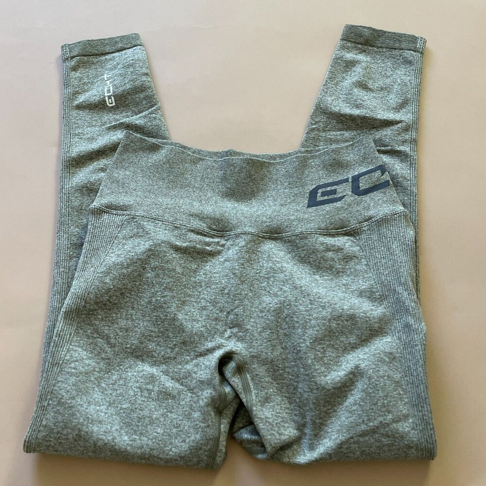 ECHT Green Marled Scrunch Butt Leggings Womens M High Waist No Front Seam Gym